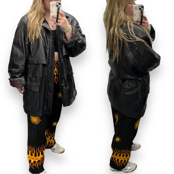 London Fog Black Vintage Leather Jacket - Picture 3 of 11